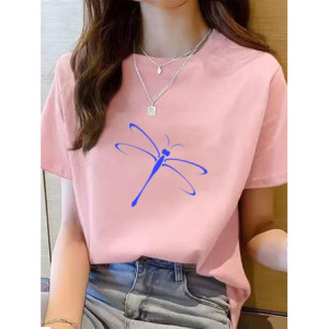 T-shirt avec imprimé libéllule bleue design