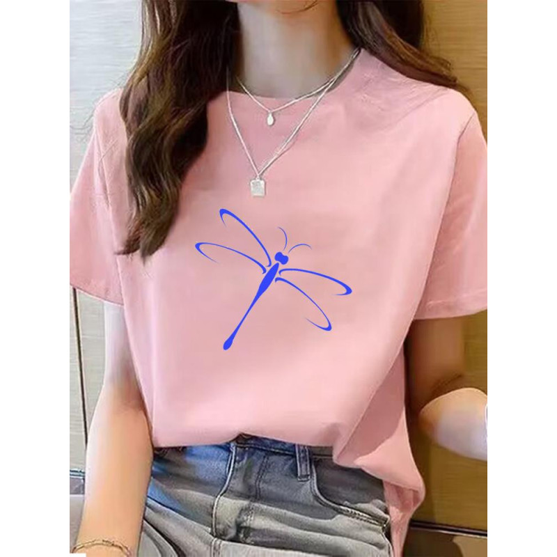 T-shirt avec imprimé libéllule bleue design