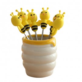 Mini fourchette pour apéro ou à fruits de mers en forme d'abeille