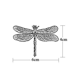 Dimensions Patch brodé thermocollant libéllule
