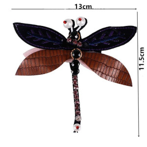 Dimensions Patch à coudre libellule en strass violet-marron - 13cm x 11.5cm