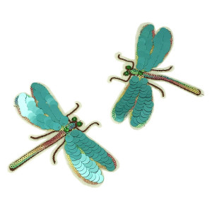 Avant Patch libéllule 3D  à coudre - 10 cm x 13 cm - Lot de 20 pièces !
