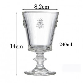 Copa de Vino con Abeja en Relieve | Vidrio Resistente 240 ml