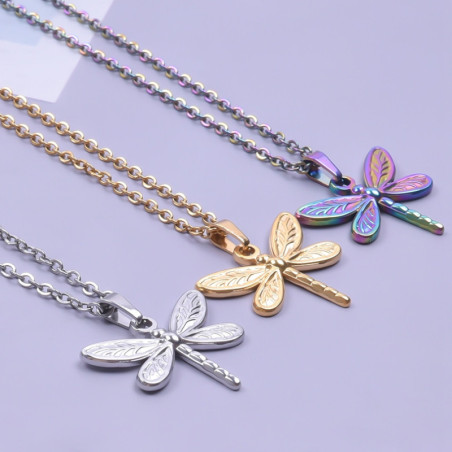 Collier Pendentif Libellule Métamorphose Lumineuse  