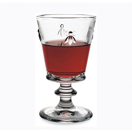 Copa de Vino con Abeja en Relieve | Vidrio Resistente 240 ml