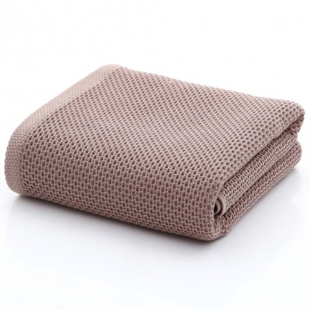 Serviette de bain en nid d'abeille - marron