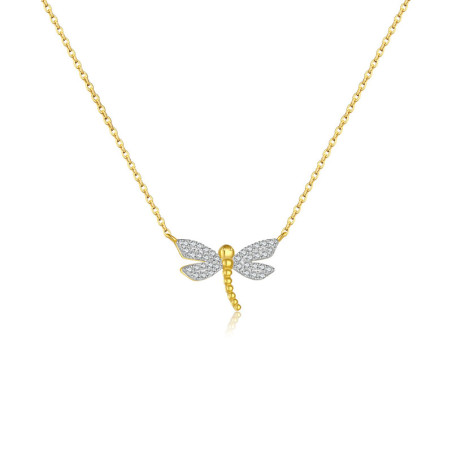 Collier Pendentif Libellule Éclat Serein Couleur or