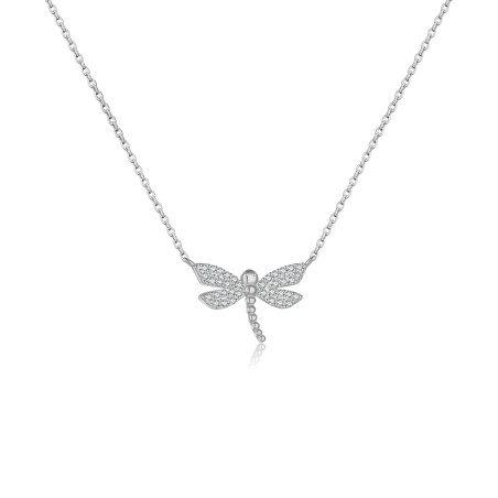 Collier Pendentif Libellule Éclat Serein Couleur Argent