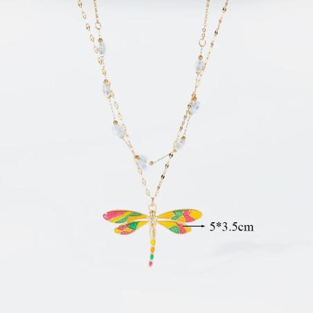 Dimensions Collier Pendentif Libellule Jardin Enchanté