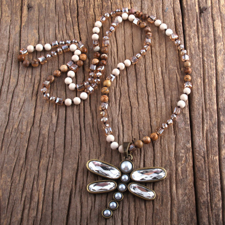 Collier Pendentif Libellule Boho Éclats Miroitants Modele 1