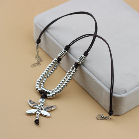 Vue détaillée Collier Pendentif Libellule Aurore Boréale