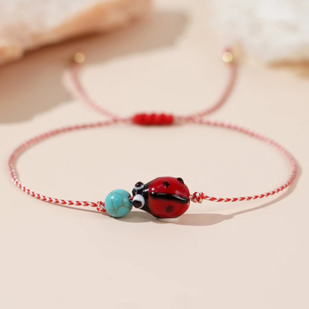 Bracelet Coccinelle Ruban Rouge
