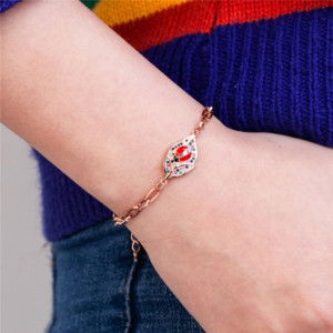 Vue Portée Bracelet Coccinelle - Feuille Scintillante - 3 couleurs au choix !