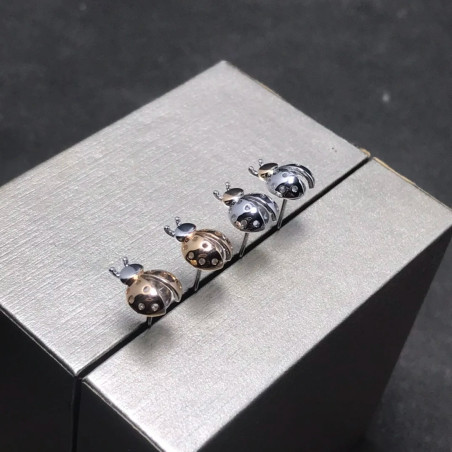 Boucles d'Oreilles Coccinelle Design en Argent Sterling 925