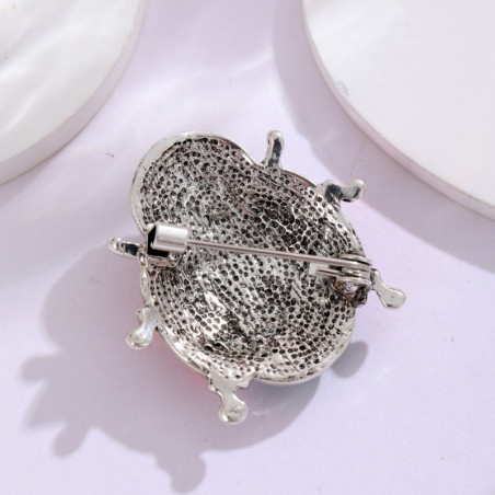 Vue Arrière de la Broche Coccinelle aux Strass Colorés