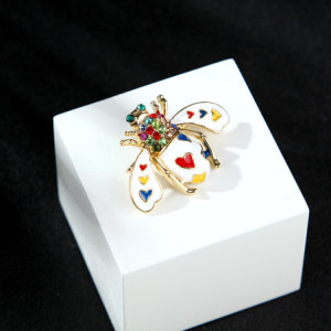 Broche Coccinelle Mosaïque Style Trencadís Couleur Blanc