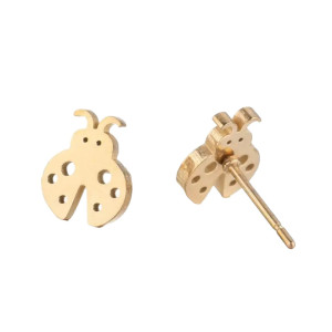 Boucles d'Oreilles Coccinelle Couleur Or
