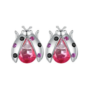 Boucles d'oreilles Coccinelle 'Princesse Rosée'