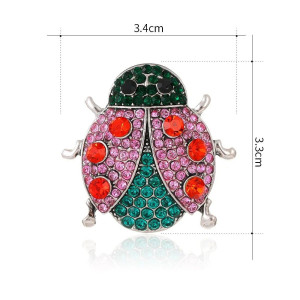 Dimensions de la Broche Coccinelle aux Strass Colorés