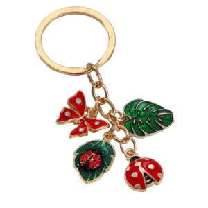 Magnifique Porte-clés Coccinelle Jardin Enchanté