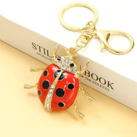Vue détaillée Porte-clés Coccinelle "Scintillement Royal"