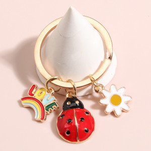 Vue générale Porte-clés Coccinelle "Arc-en-Ciel de Bonheur"