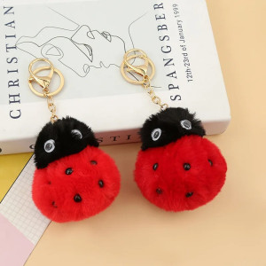 Porte-clés Coccinelle en peluche