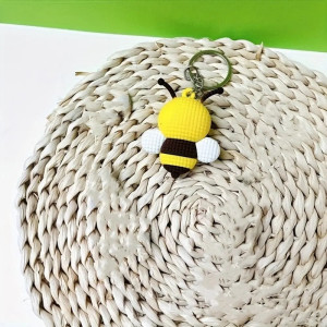 Vue Arrière Porte-clés Abeille Sourire Ensoleillé
