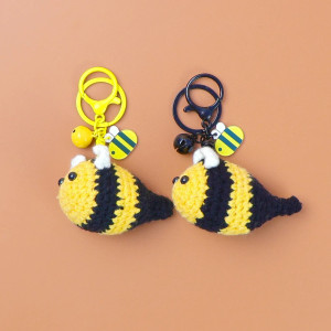 Porte-clés Abeille Zébrée Jaune et Noir - 2 modèles au choix