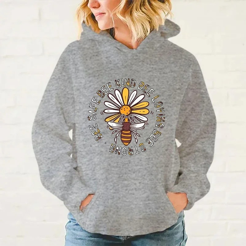 Sweatshirt blanc Bee Happy créateur Couleur Gris