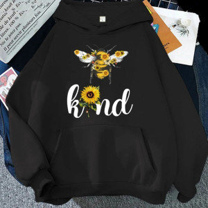Hoodie Abeille - Bee Kind Couleur Noir