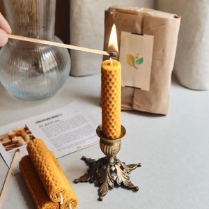 Vue générale Lot de 12 Bougies en cire d'Abeille