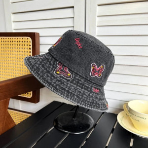 Bob Papillon en Denim souple Papillon Rose - Couleur Noir