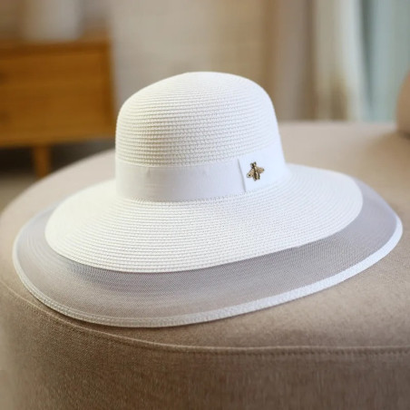 Vue générale Chapeau Abeille Élégance Couleur Blanc
