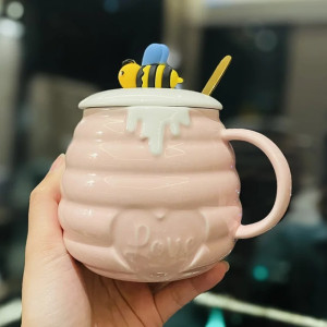Tasse Mug Petit pot de miel en céramique rose