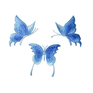 Écussons Papillons brodés Ailes Papillon en Dentelle couleur bleu ciel