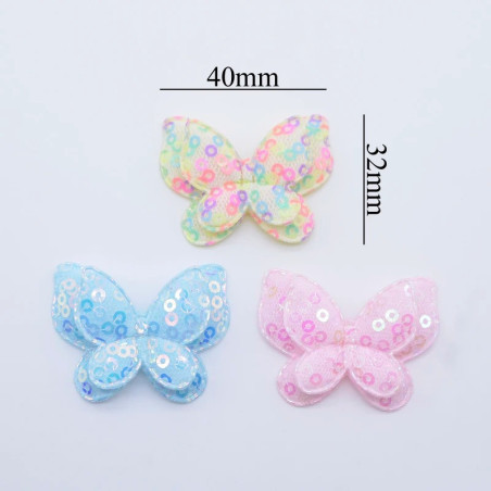 Les Dimensions Écussons Papillons Ailes Papillon 3D à Paillettes