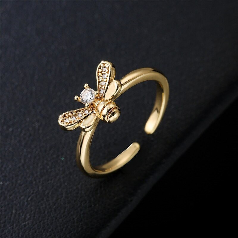Bague ouverte en forme d'abeille femmes