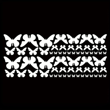 Pack de 62 Stickers Papillon pour Voiture Blanc