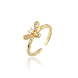 Bague ouverte en forme d'abeille pour femmes