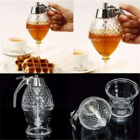 Détails Pot à miel barista à bouton pressoir