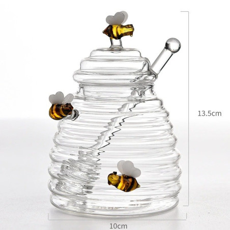 Dimensions du Pot à miel en forme de ruche orné de trois abeilles