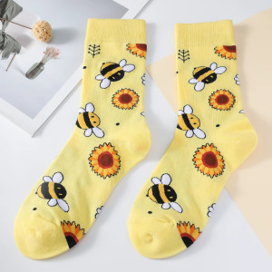 Vue détaillée Chaussettes abeilles et Tournesols pour femmes
