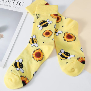 Vue générale Chaussettes abeilles et Tournesols pour femmes