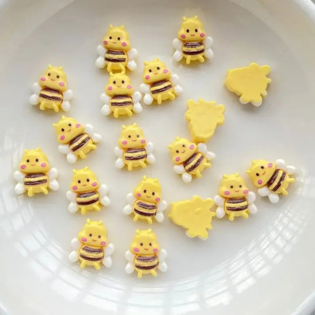 Décourations pour ongles en forme d'abeille 3D en résine - Lot de 20 pièces !