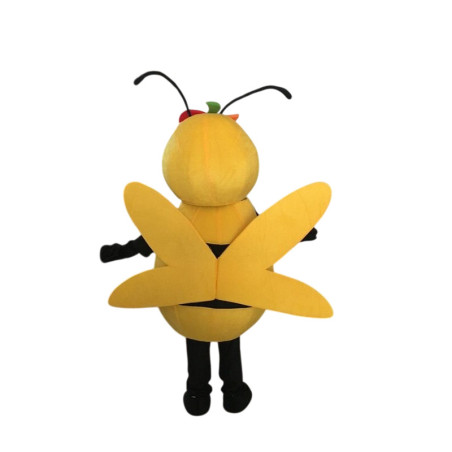 Vue Arrière Costume mascote adorable abeille jaune et noire