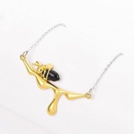 Collier miel d'abeille pour femmes couleur or