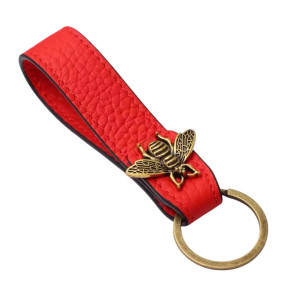 Llavero Abeja "Elegancia Real" | Cuero y Bronce | Regalo Único