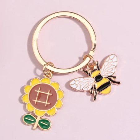 Llavero Abeja Bonito y Flor Solar | Idea Regalo Original
