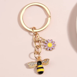 Llavero Abeja y Flor de Lavanda – Elegancia y Dulzura Natural